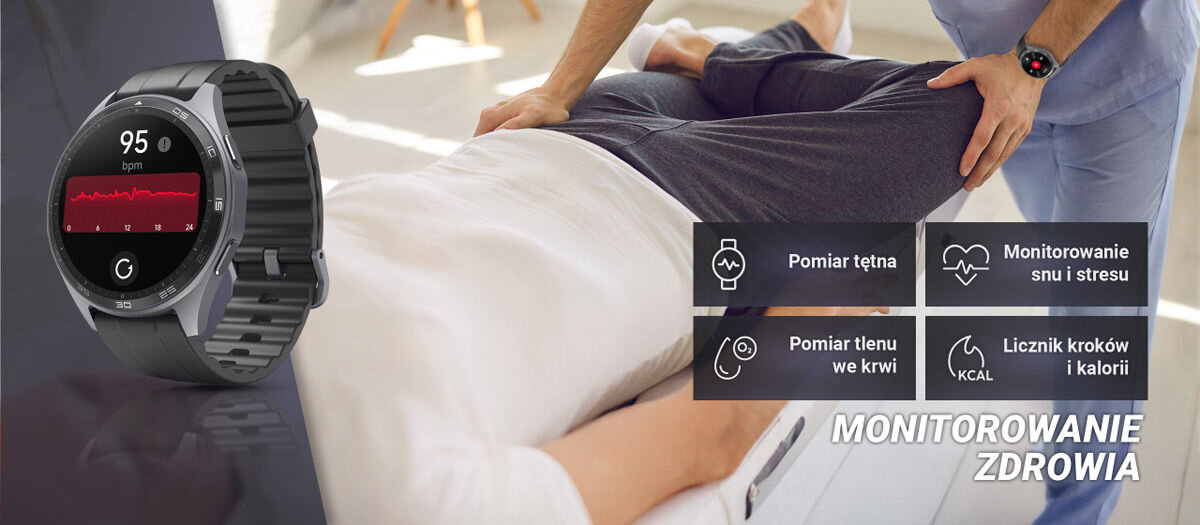 Smartwatch HAMA 7010 GPS Amoled Dbaj o zdrowie pomair tętna Monitorowanie snu i stresu pomiar tlenu we krwi licznik kroków i kalorii