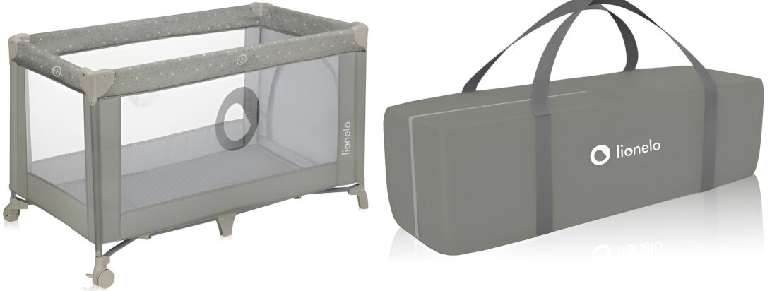 Łóżeczko turystyczne LIONELO Stefi Beżowy Praktyczne w każdej sytuacji Szybki system składania i rozkładania wymiary łatwe przechowywanie torba transportowa
