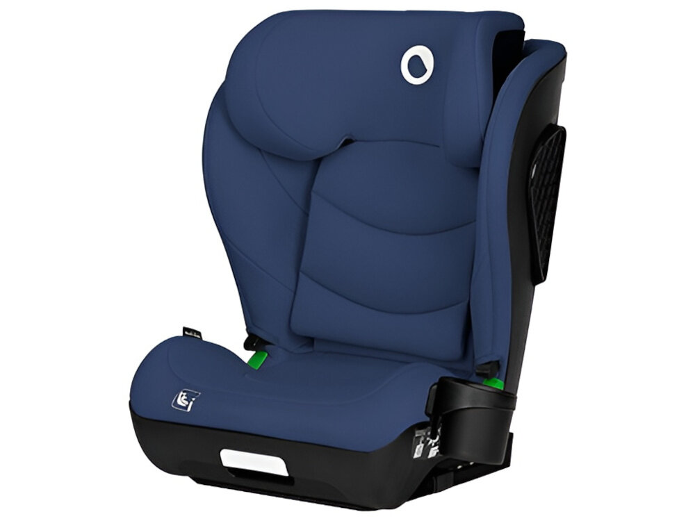 Fotelik samochodowy LIONELO Neal i-Size 100-150 cm (15-36 kg) Niebieski fotelik na białym tle widoczny od przodu pod skosem bezpieczeństwo wygoda wszechstronne zastosowanie