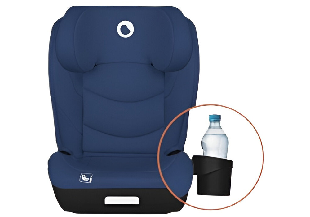 Fotelik samochodowy LIONELO Neal i-Size 100-150 cm (15-36 kg) Niebieski fotelik na białym tle widoczny od przodu w uchwycie butelka uchwyt na kubek/butelkę można przekładać w dogodną pozycję napój zawsze pozostaje pod ręką dziecka ułatwia podawanie wody lub soku w trakcie podróży ogranicza bałagan pozwala dziecku samodzielnie korzystać z napoju organizacja przestrzeni