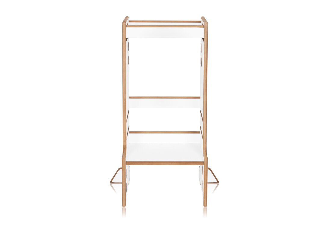 Pomocnik kuchenny LIONELO 2W1 Cass Rośnie razem z dzieckiem Regulowana wysokość podestu do wzrostu malucha aż do 6 roku życia udźwigowi do 30 kg