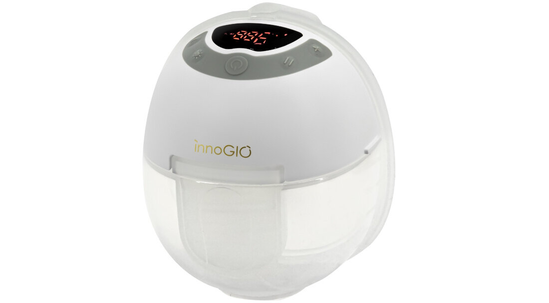Laktator INNOGIO GIOmum Line Discreet Light GIO-359I Niezależność na długo czas pracy System zapobiegający cofaniu się pokarmu ochrona funkcja ochrony przed nadmiernym odciąganiem mleka higiena bezpieczeństwo użytkowania