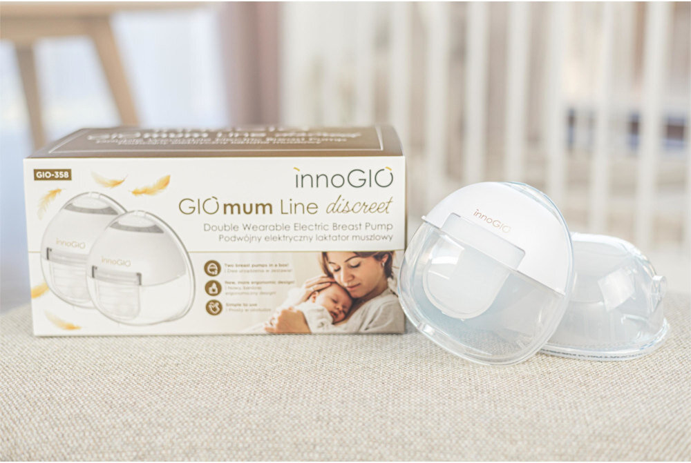 Laktator INNOGIO GIOmum Line Discreet GIO-358 Wsparcie w karmieniu piersią wygląd design tło prezentacja wizualizacja