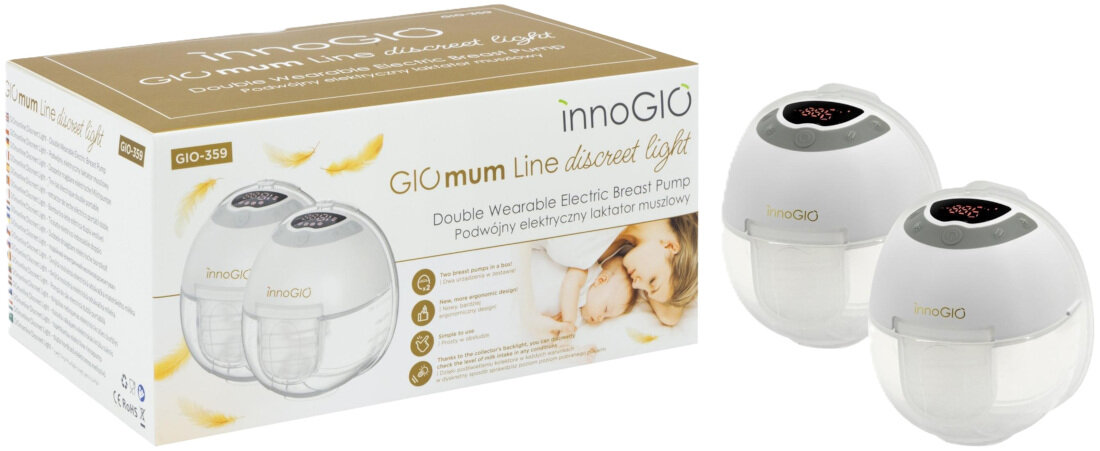 Laktator INNOGIO GIOmum Line Discreet Light GIO-359 Kompaktowy i łatwy w obsłudze Prosta konstrukcja uruchomienie w kilka sekund