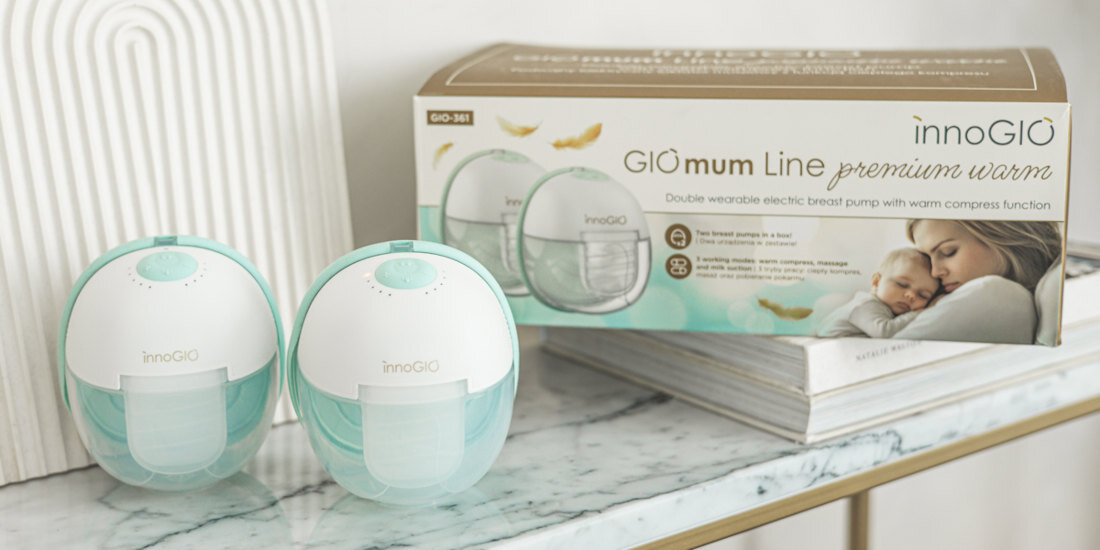 Laktator INNOGIO GIOmum Line Premium Warm GIO-361 ygląd design tło prezentacja wizualizacja Wsparcie w karmieniu piersią