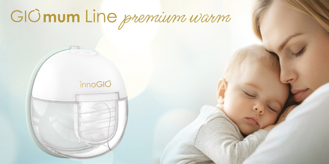 Laktator INNOGIO GIOmum Line Premium Warm GIO-361I wygląd design tło prezentacja wizualizacja Wsparcie w karmieniu piersią