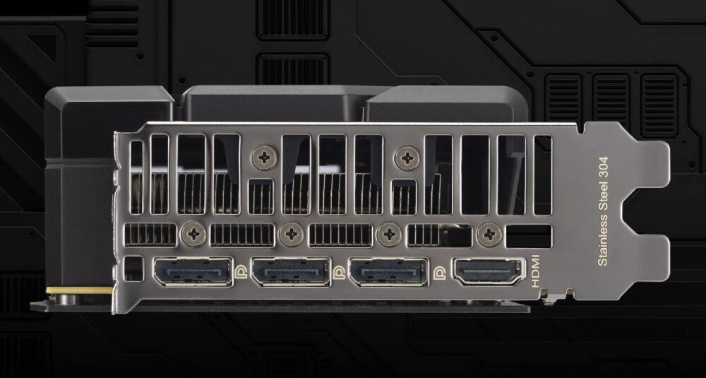 Karta graficzna ASUS GeForce RTX 5060 Ti Dual OC 16GB Metalowy śledź karty graficznej z trzema portami DisplayPort oraz jednym portem HDMI