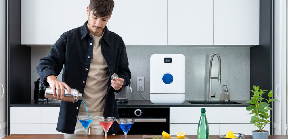 ZMYWARKA DAAN TECH BOB kompaktowa biała niewielka konstrukcja do kamperów w podróż 2 komplety naczyń koszyk na sztućce 5 programów