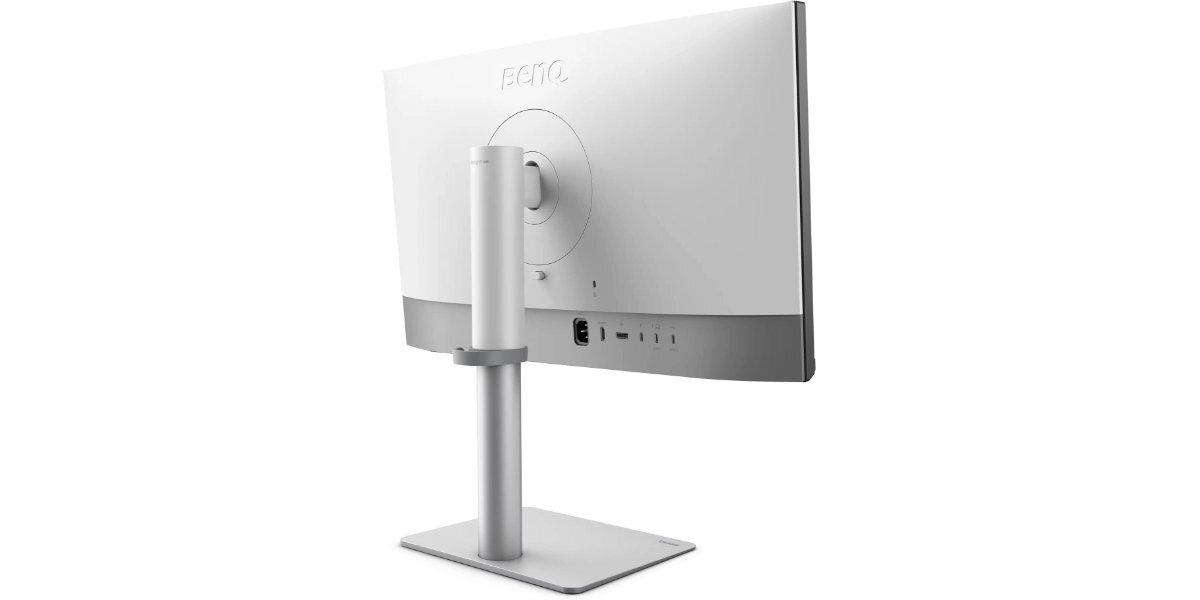 Monitor BENQ DesignVue PD2730S na białym tl - tył obudowy monitora.