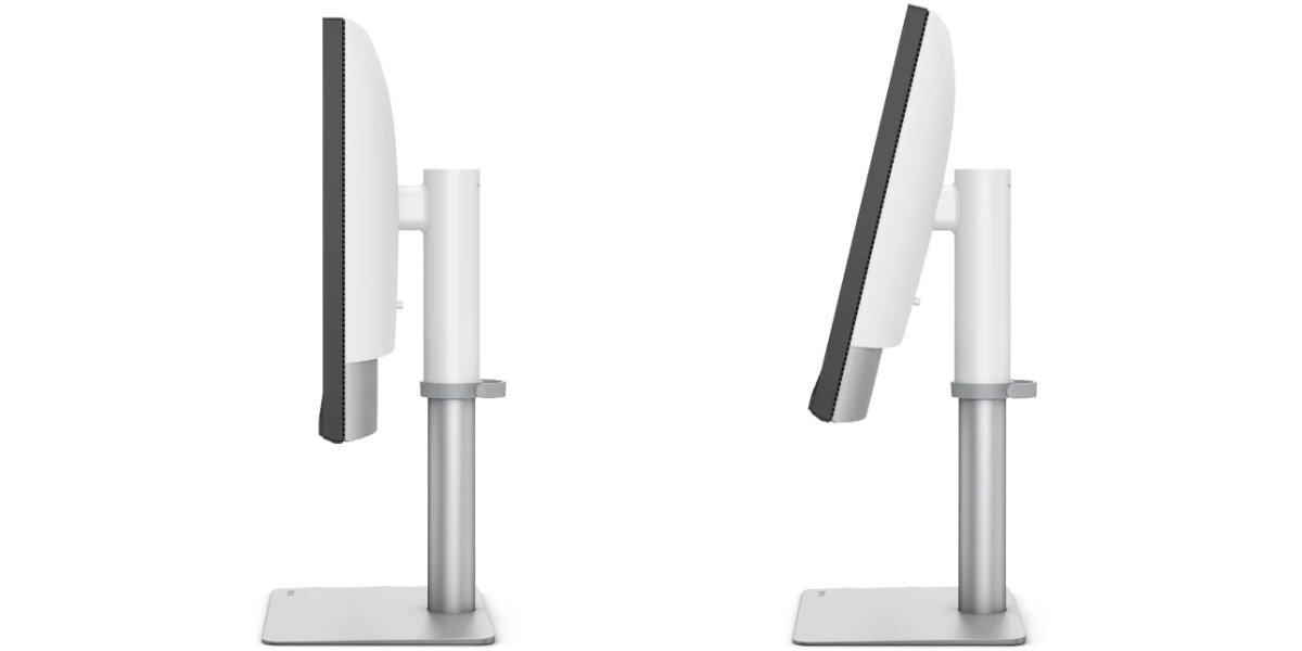 Monitor BENQ DesignVue PD2730S na białym tle - ujęcia z boku.