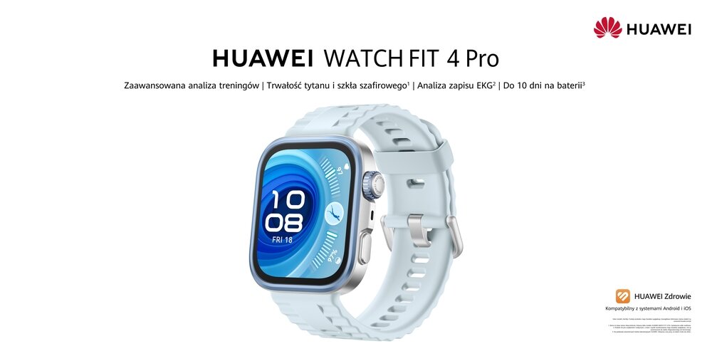 Smartwatch HUAWEI Watch Fit 4 Pro kv początek opisu