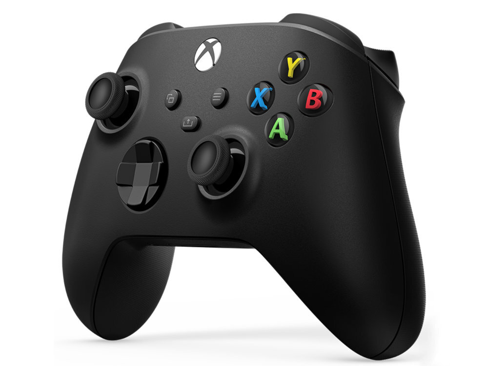 Kontroler MICROSOFT Xbox konsolami Xbox Series X, Xbox Series S i Xbox One, komputerami PC oraz macOS Android i iOS szybkiego parowania przełączania między kompatybilnymi urządzeniami - kontroler na białym tle pod kątem