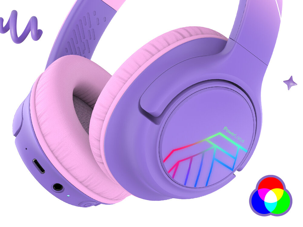 POWERLOCUS Bobo miękkie nauszniki hipoalergiczne materiały bez BPA komfortowe słuchawki, kadr nauszników, podświetlenie