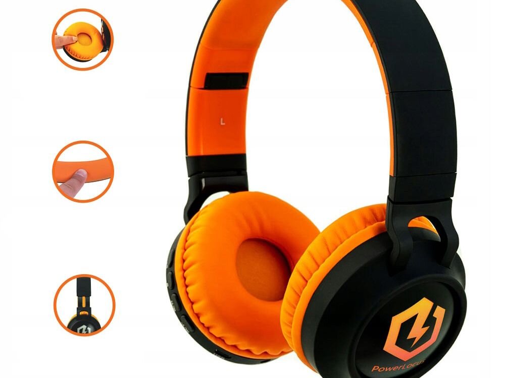 Słuchawki nauszne POWERLOCUS Buddy Kids mikrofon rozmowy gry online, słuchawki po skosie na jasnym tle