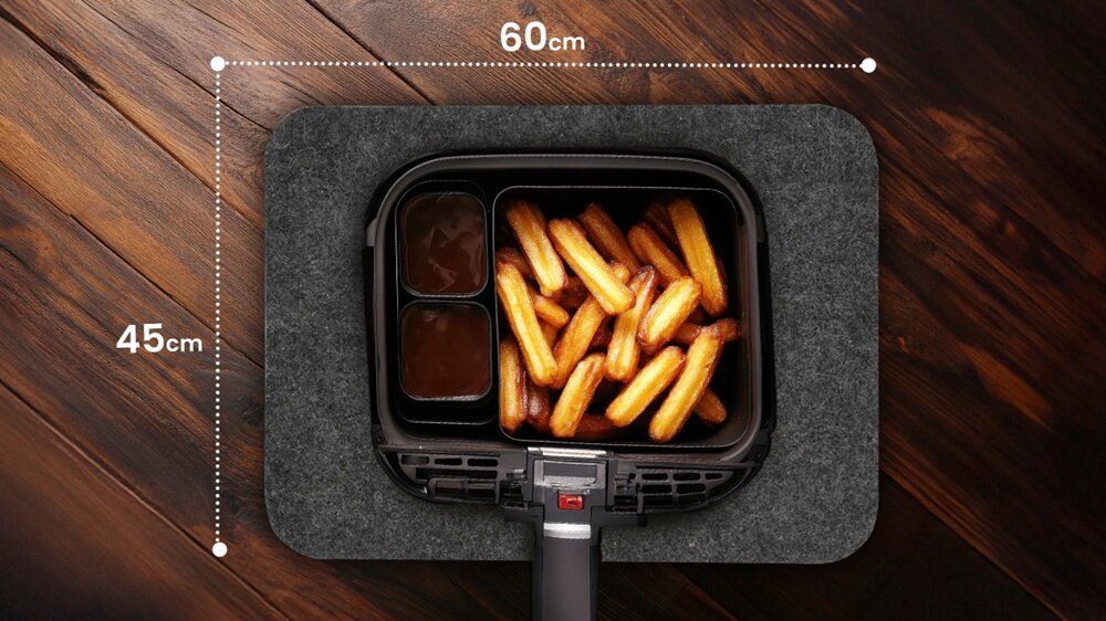 Mata ochronna pod Air Fryer EXTRALINK 60 x 45 cm zapobieganie przesuwaniu się sprzętów, komfort użytkowania, prosty i elegancki wygląd