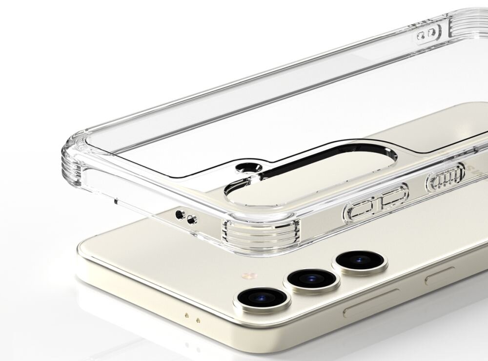 Etui ARAREE Flexield przezroczystych etui TPU smukłość i odporność Tekstura mikrokropek efektowi pierścienia Newtona pewnie leży w dłoni - etui i telefon na białym tle