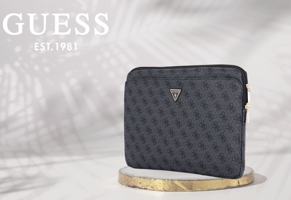 Etui na laptopa GUESS Sleeve 4G Zipper Pocket Triangle Logo 14 cali baner ochrona laptop