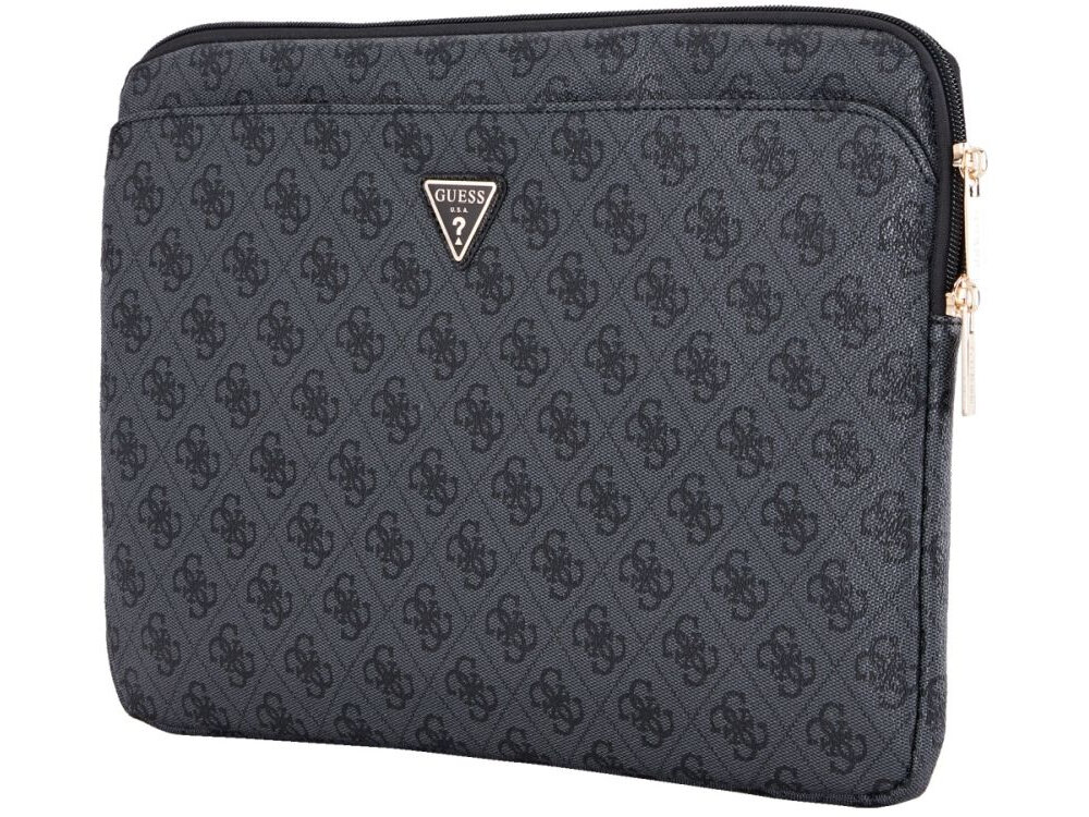Etui na laptopa GUESS Sleeve 4G Zipper Pocket Triangle Logo 14 cali torba na bialym tle, wygoda, dodatek, styl, must-have