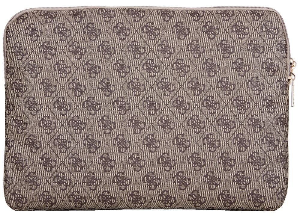 Etui na laptopa GUESS Sleeve 4G Zipper Pocket Triangle Logo 14 cali torba na bialym tle, laptop, wygoda, bezpieczenstwo, ochrona, przed uszkodzeniami