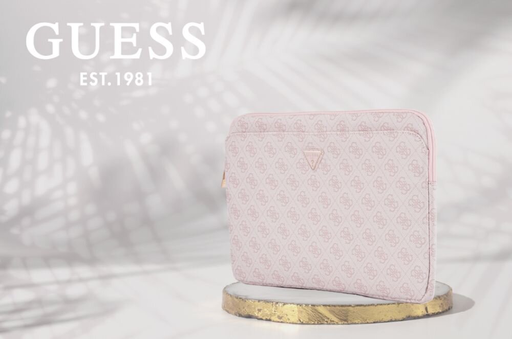 Etui na laptopa GUESS Sleeve 4G Zipper Pocket Triangle Logo 14 cali baner ochrona laptop