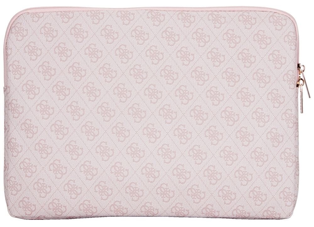 Etui na laptopa GUESS Sleeve 4G Zipper Pocket Triangle Logo 14 cali torba na bialym tle, laptop, wygoda, bezpieczenstwo, ochrona, przed uszkodzeniami