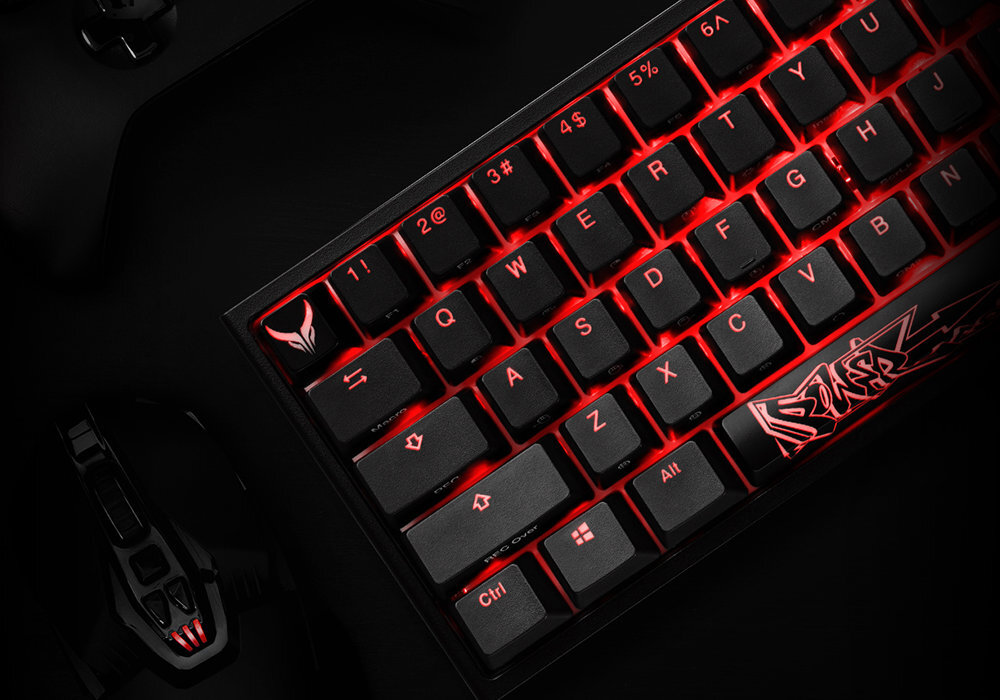 Klawiatura POWERCOLOR x Ducky One 2 SF Kailh Box White gaming wizualizacja artyzm sztuka nakładki wyposażenie