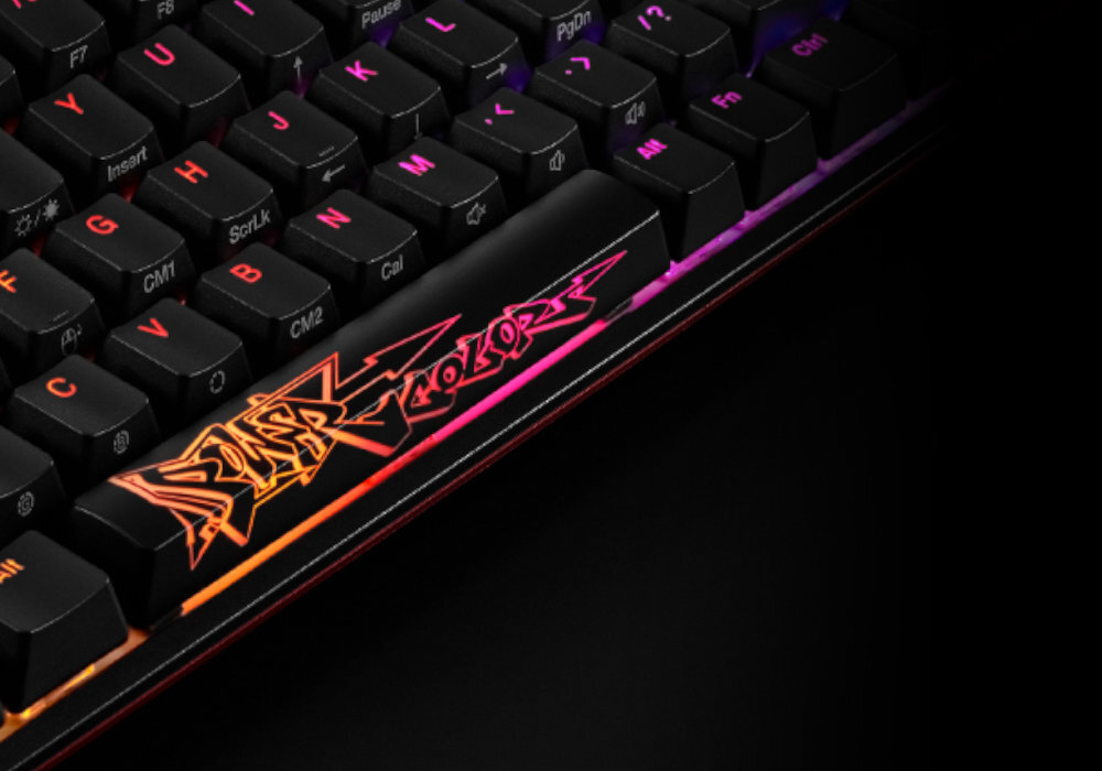 Klawiatura POWERCOLOR x Ducky One 2 SF Kailh Box White gaming wizualizacja artyzm sztuka nakładki wyposażenie