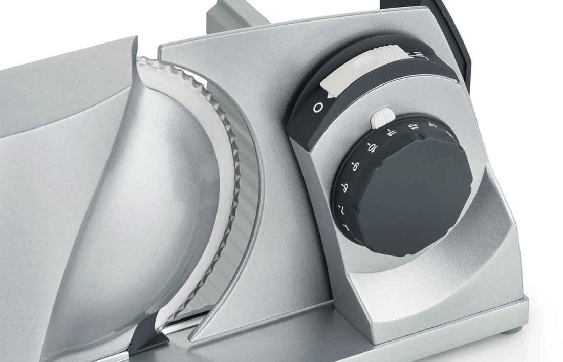 Krajalnica GRAEF MYtiny Twin Srebrny Regulacja grubości plasterków zakres plasterki praktyczne rozwiązanie kontrola efekt dostosowanie preferencje