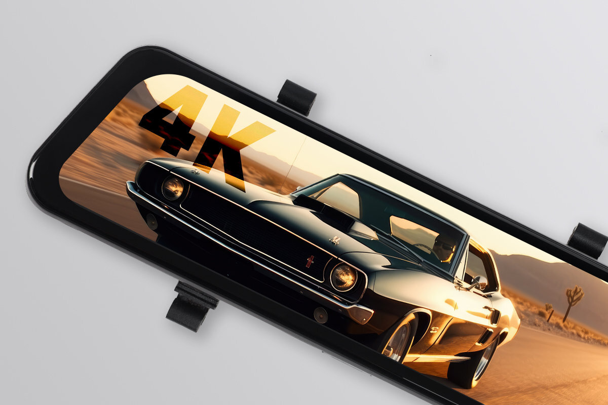 Wideorejestrator Prido X8 4K 3840x2160 pikseli 8 milionów pikseli Wysoka jakość filmów tablic rejestracyjnych samochodów - zbliżenie na ekran