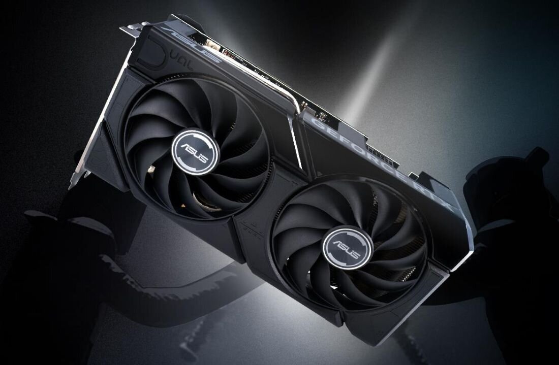 Komputer MAD DOG ENDORFY500ARGB-A26WR32WH Karta graficzna z dwoma dużymi wentylatorami, widoczny panel z otworami wentylacyjnymi, grafika, architektura, wydajność