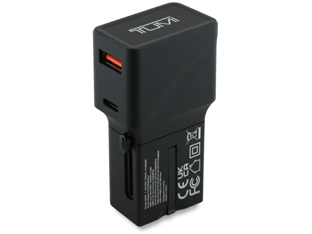 Ładowarka sieciowa TUMI Travel Adapter Czarny kompatybilnosc, inne kraje, swiat, wtyczki, ladowarka na bialym tle