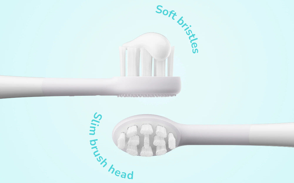 Oryginalna końcówka szczoteczki ORDO Sonic Kids Squishmallows Biały (4 szt.)  Delikatna ochrona zębów łagodna dla młodych zębów i dziąseł nie powoduje podrażnień Gęste włosie i impulsy dźwiękowe zdrowie jamy ustnej