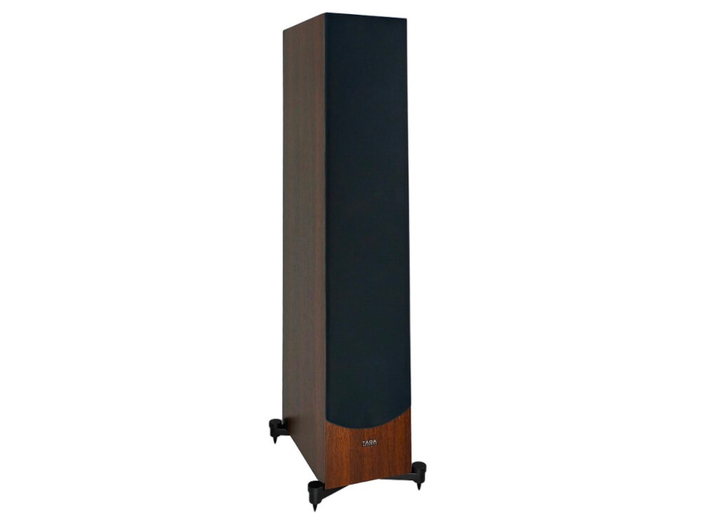 Kolumna głośnikowa TAGA HARMONY Platinium F-120 V.4 - Stabilność konstrukcji, Obudowa z płyt MDF, kolumna głośnikowa po skosie na białym tle
