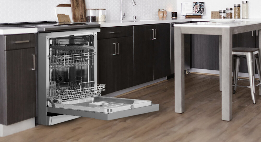Zmywarka ETA 274890010D lifestyle wizualizacja regulowany kosz dopasowanie wysokości cicha praca 47 dB