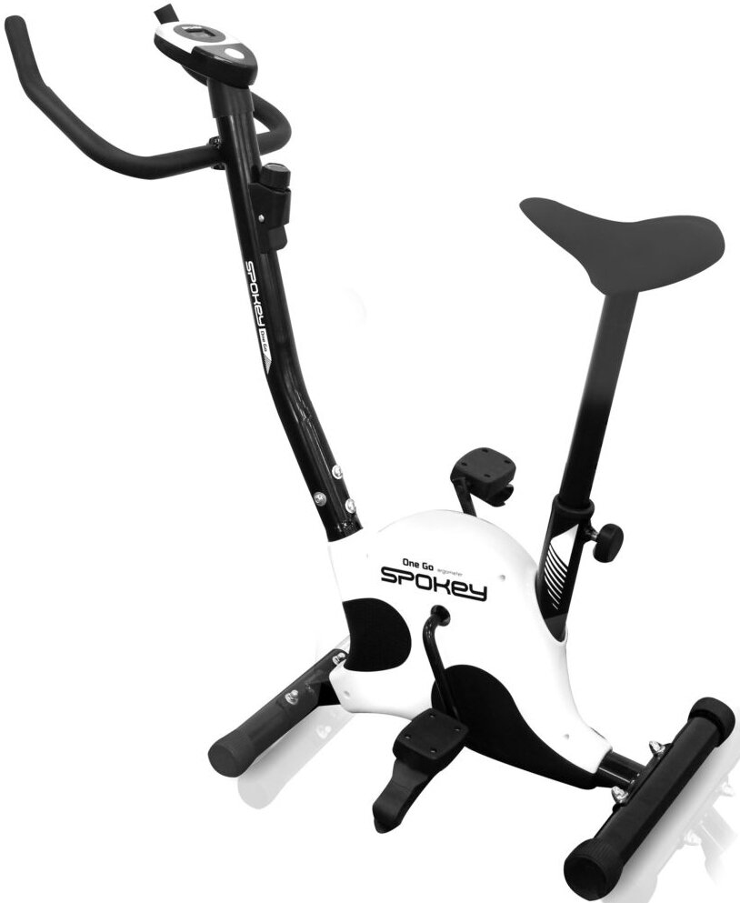 Rower mechaniczny SPOKEY Onego Czarno-biały wygląd ogólny