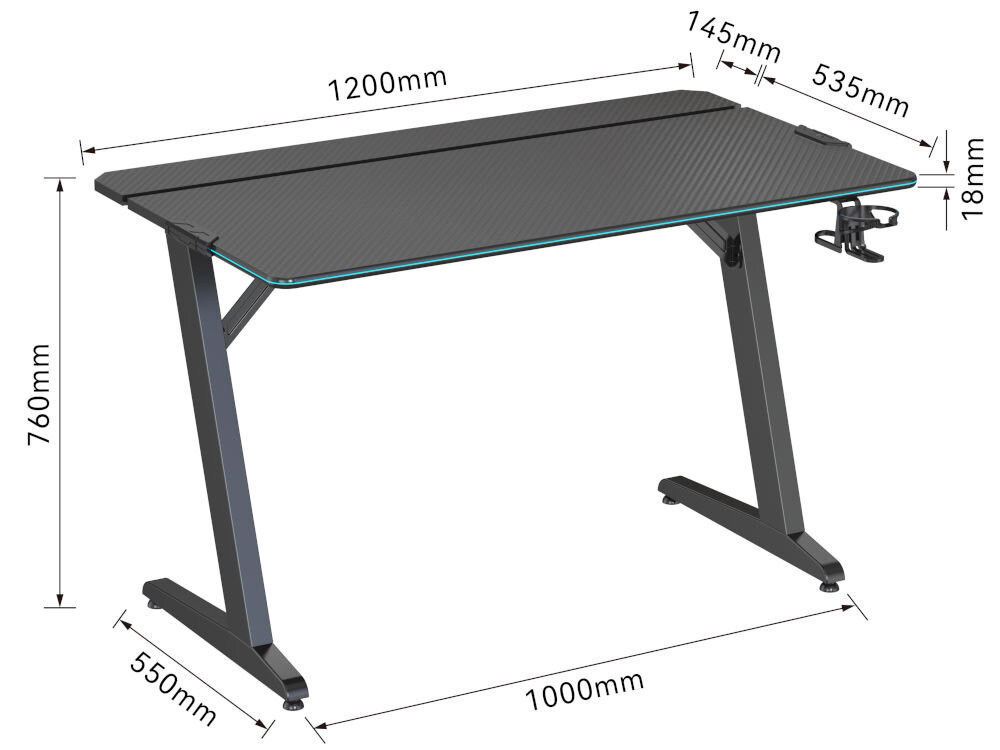 Biurko MAD DOG GD100K Czarny
