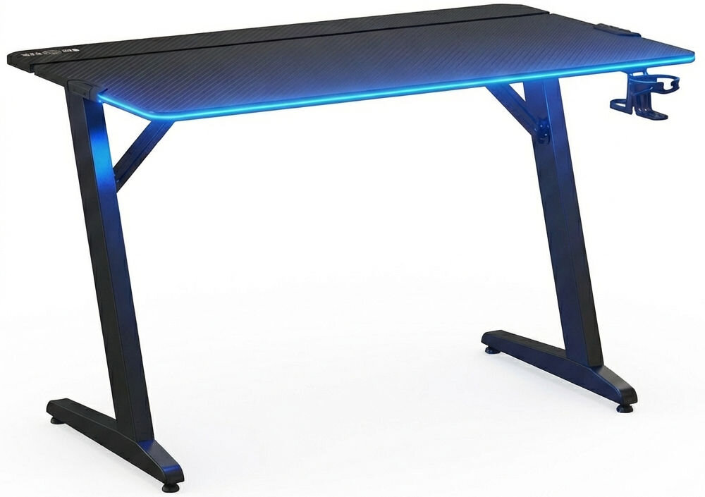 Biurko MAD DOG GD100K Czarny Biurko gamingowe Z-Line z podświetlanymi krawędziami LED i uchwytem na kubek.