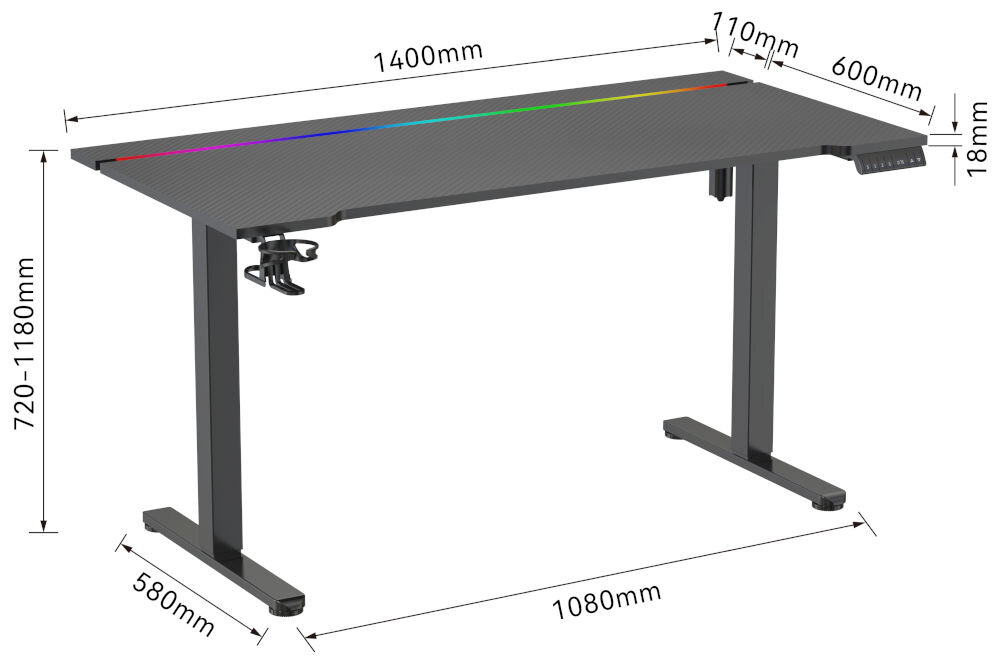 Biurko MAD DOG GD600K Czarny