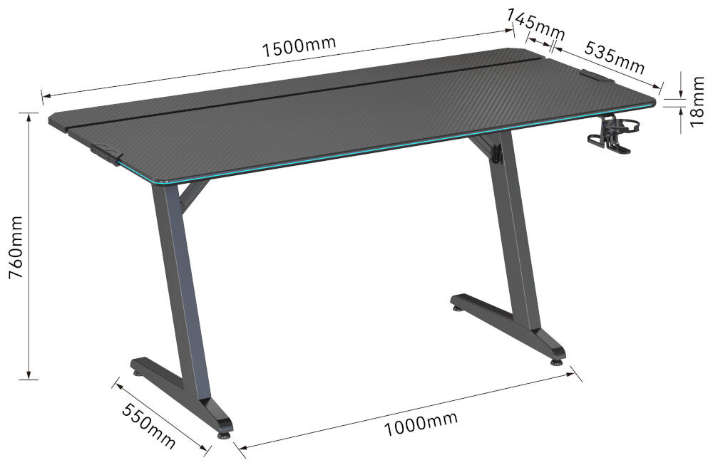 Biurko MAD DOG GD200K Czarny