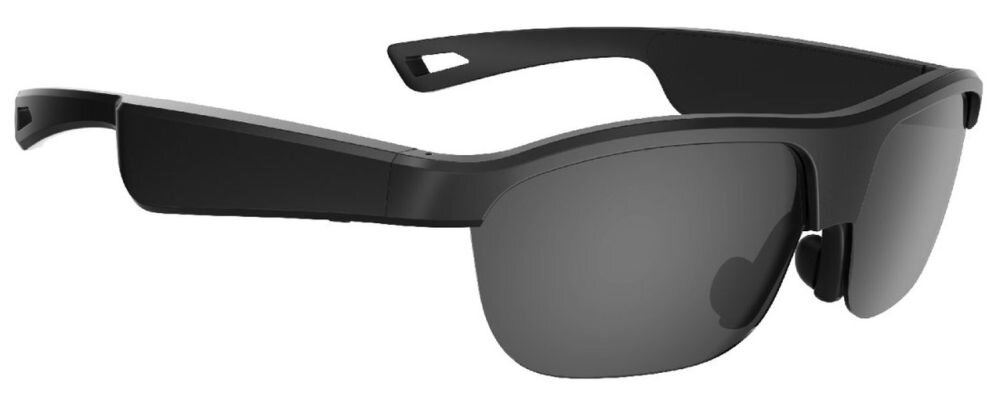 Okulary 4SMARTS SoundGlasses Sport Czarny okulary na bialym tle, waga ergonomia budowa, dopasowanie