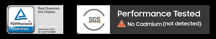nagrody TÜVRheinland® Certyfikat Prawdziwy Wyświetlacz Quantum Dot www.tuv.com ID 0217010367 logo. *To logo jest wersją oryginalnego logo SGS, przeznaczoną do celów marketingowych