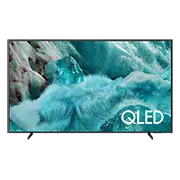 180-q7f2 Telewizor Samsung QLED Q7F2 (2025) widok z frontu z błękitno - zielonym ekranem.