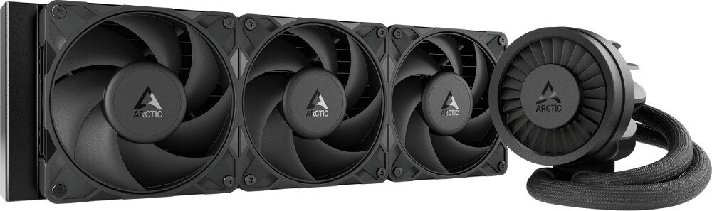 Chłodzenie wodne ARCTIC Liquid Freezer III Pro 360 Zestaw chłodzenia cieczą złożony z chłodnicy z trzema wentylatorami połączonej dwoma elastycznymi wężykami z bloko-pompką