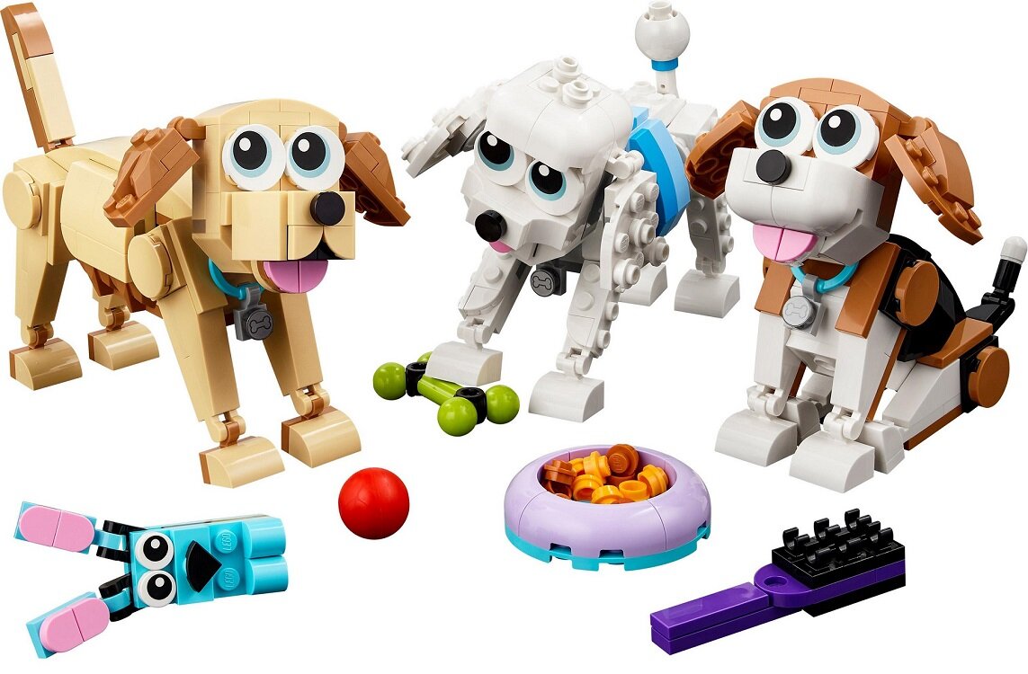 LEGO CREATOR Urocze psiaki 31137 dziecko kreatywność zabawa nauka rozwój klocki figurki minifigurki jakość tradycja konstrukcja nauka wyobraźnia role jakość bezpieczeństwo wyobraźnia budowanie pasja hobby funkcje instrukcja aplikacja LEGO Builder Psie przygody