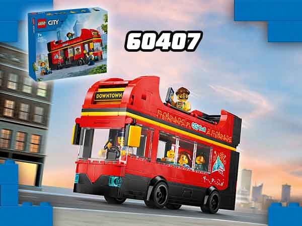 Czerwony, piętrowy autokar (60407)