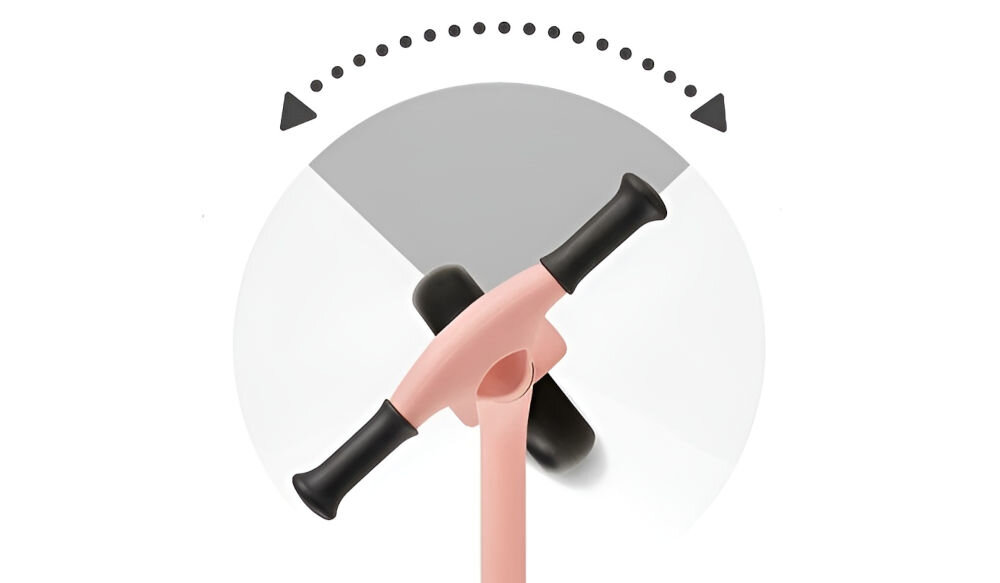 Rowerek biegowy KINDERKRAFT Tove Różowy białe tło pokazany skręt kierownicy dla małych odkrywców trwałe koła z pianki EVA bez potrzeby pompowania pozbawiona szprych średnica 20 cm absorbują drobne nierówności na różnych nawierzchniach pełna swoboda ruchu ograniczony skręt kierownicy bezpieczeństwo ułatwiona nauka jazdy 