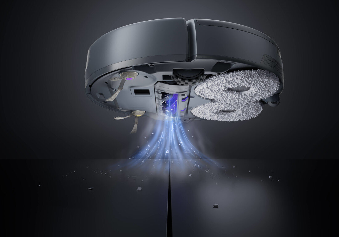 Robot sprzątający NARWAL Freo Z Ultra Szary Moc, która nie zna granic siła ssania zabrudzenia podłogi twarde dywany kurz sierść okruchy efekty