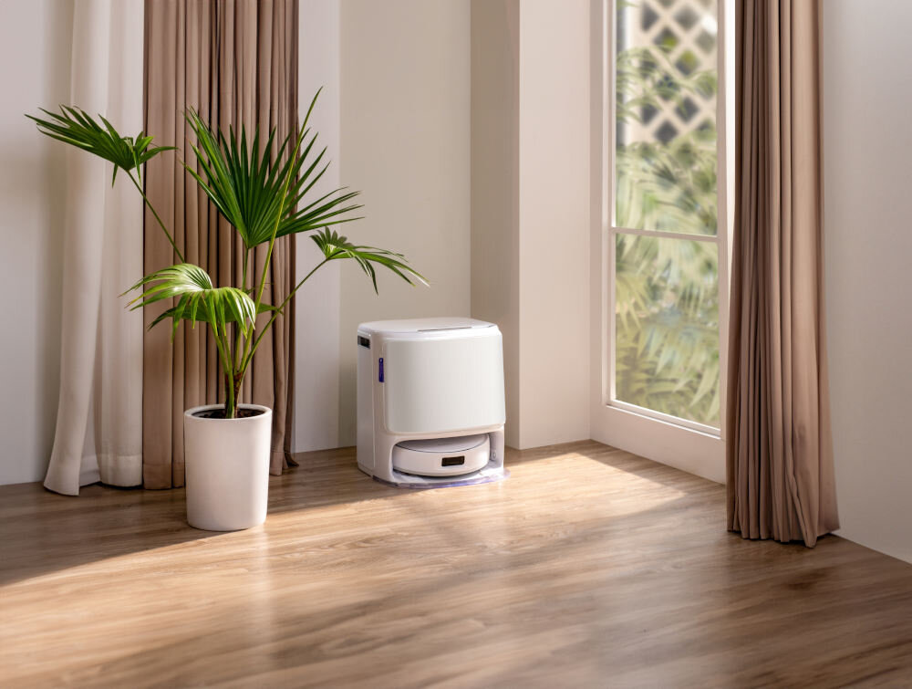 Robot sprzątający NARWAL Freo Z10 Biały świeży i higieniczny mop  czyści mopy gorącą wodą i suszy je ciepłe powietrze temperatura