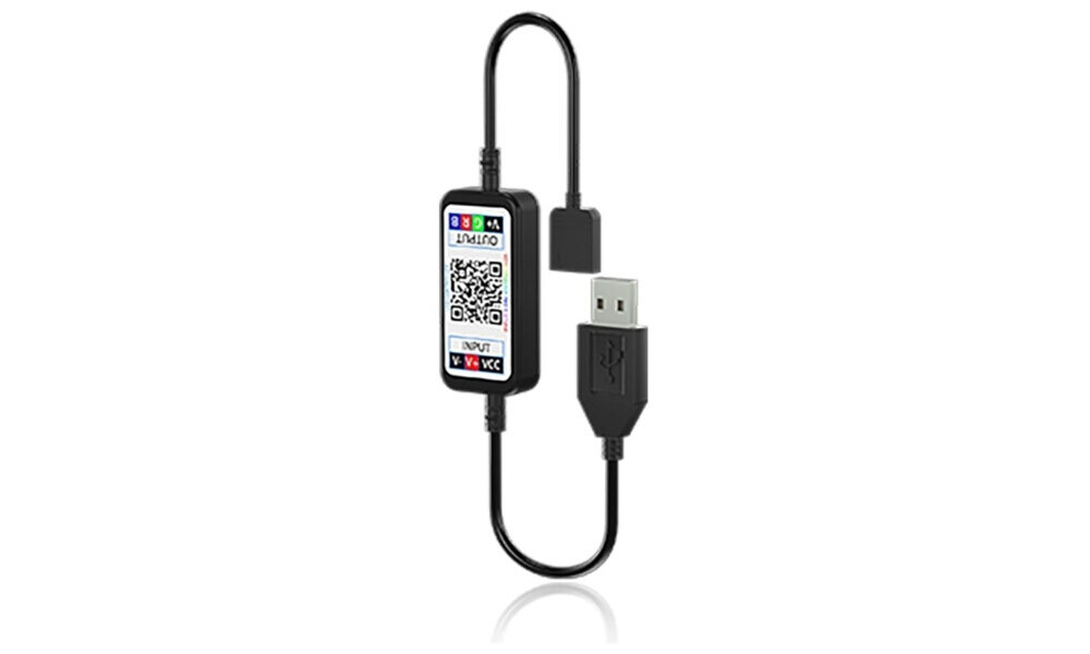 Taśma LED RGB XTRIKE ME HT-5050 3 m, gracze, biurko, komputer, powerbank, Taśma wraz z USB na białym tle