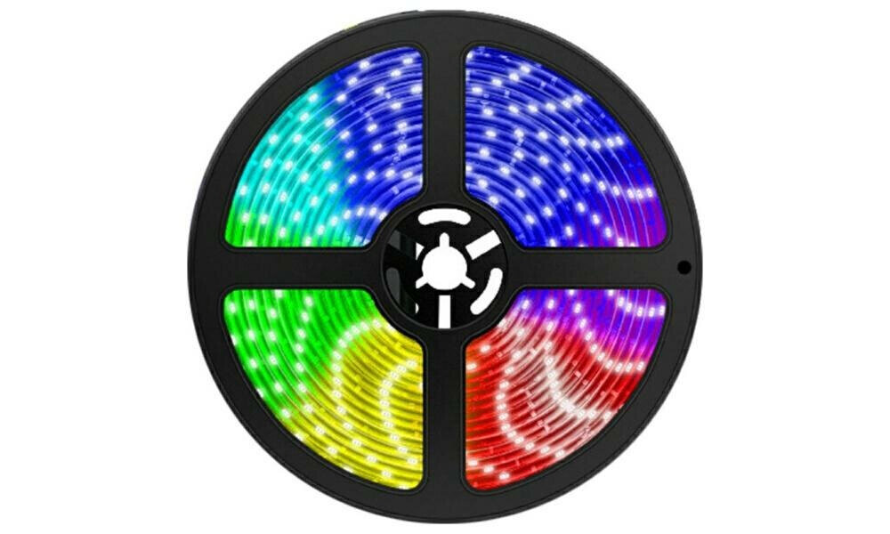 Taśma LED RGB XTRIKE ME HT-5050 5 m, dlugość, solidność, efekty, taśma na białym tle